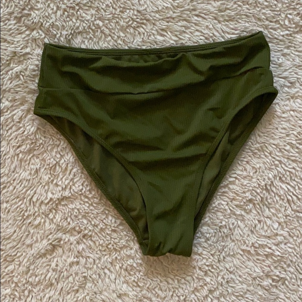 Target Ribbed High Leg High Waist Bikini Bottoms